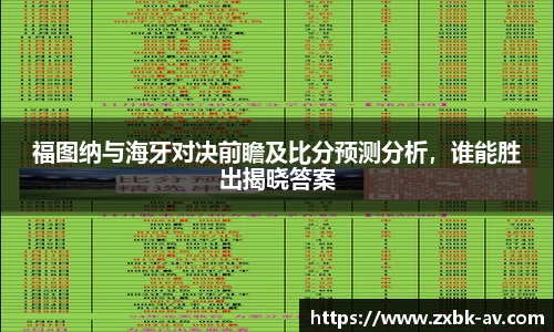 福图纳与海牙对决前瞻及比分预测分析，谁能胜出揭晓答案